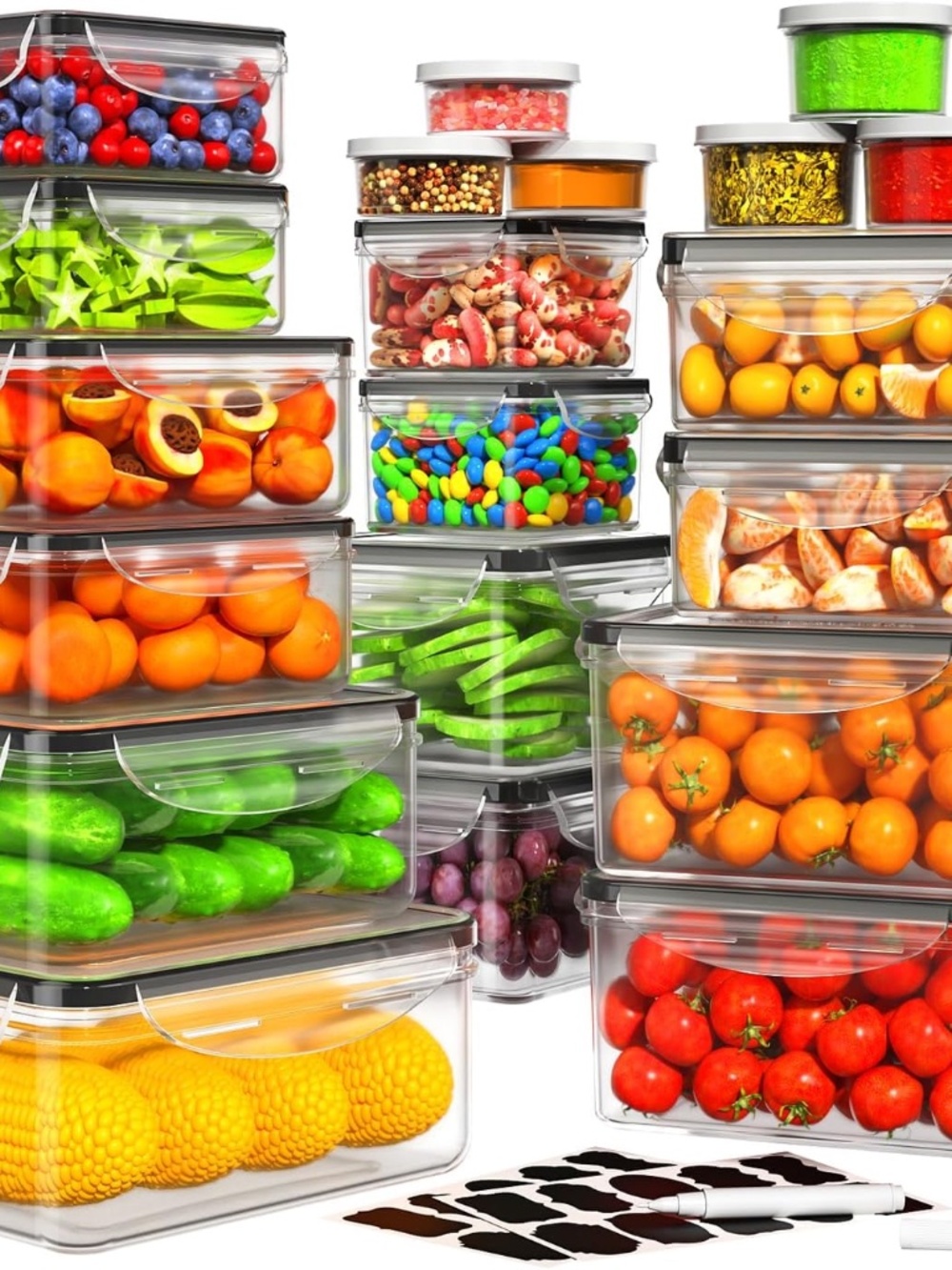 HOMETALL 16 PCS Food Storage Containers with Lids Airtight